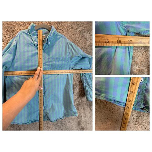 Crewcuts Blue Green Purple Gingham Button Down Shirt Boys 12 Easter Spring - Picture 8 of 8